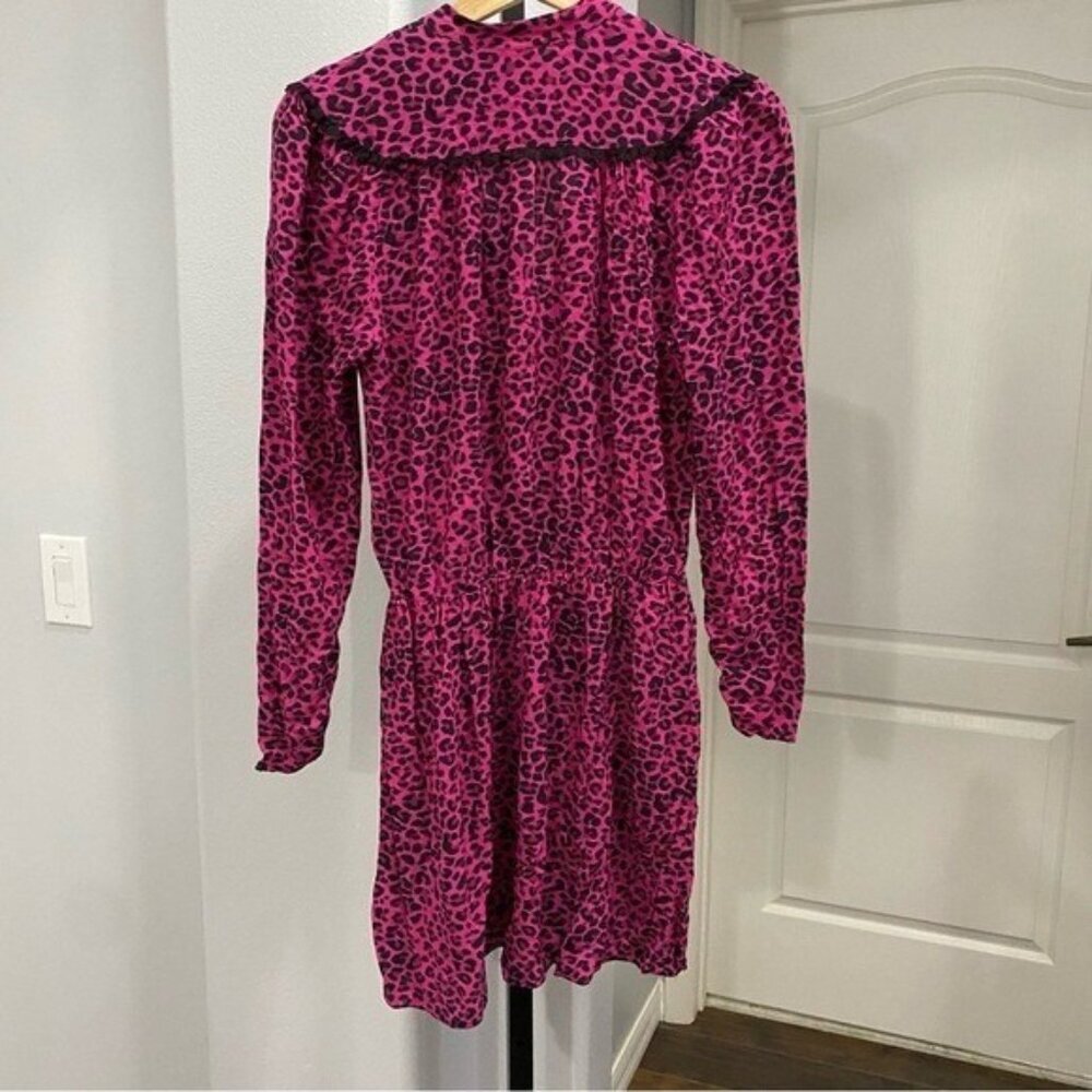 ZADIG & VOLTAIRE Reveal Print Leo Leopard Print Long Sleeve Mini Dress Sz Small - Picture 7 of 8